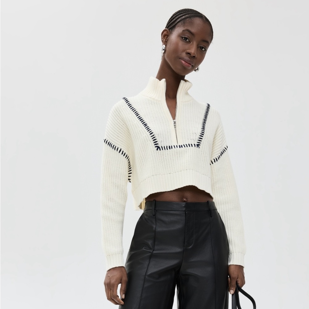 Staud Cropped Hampton Sweater. Size small.